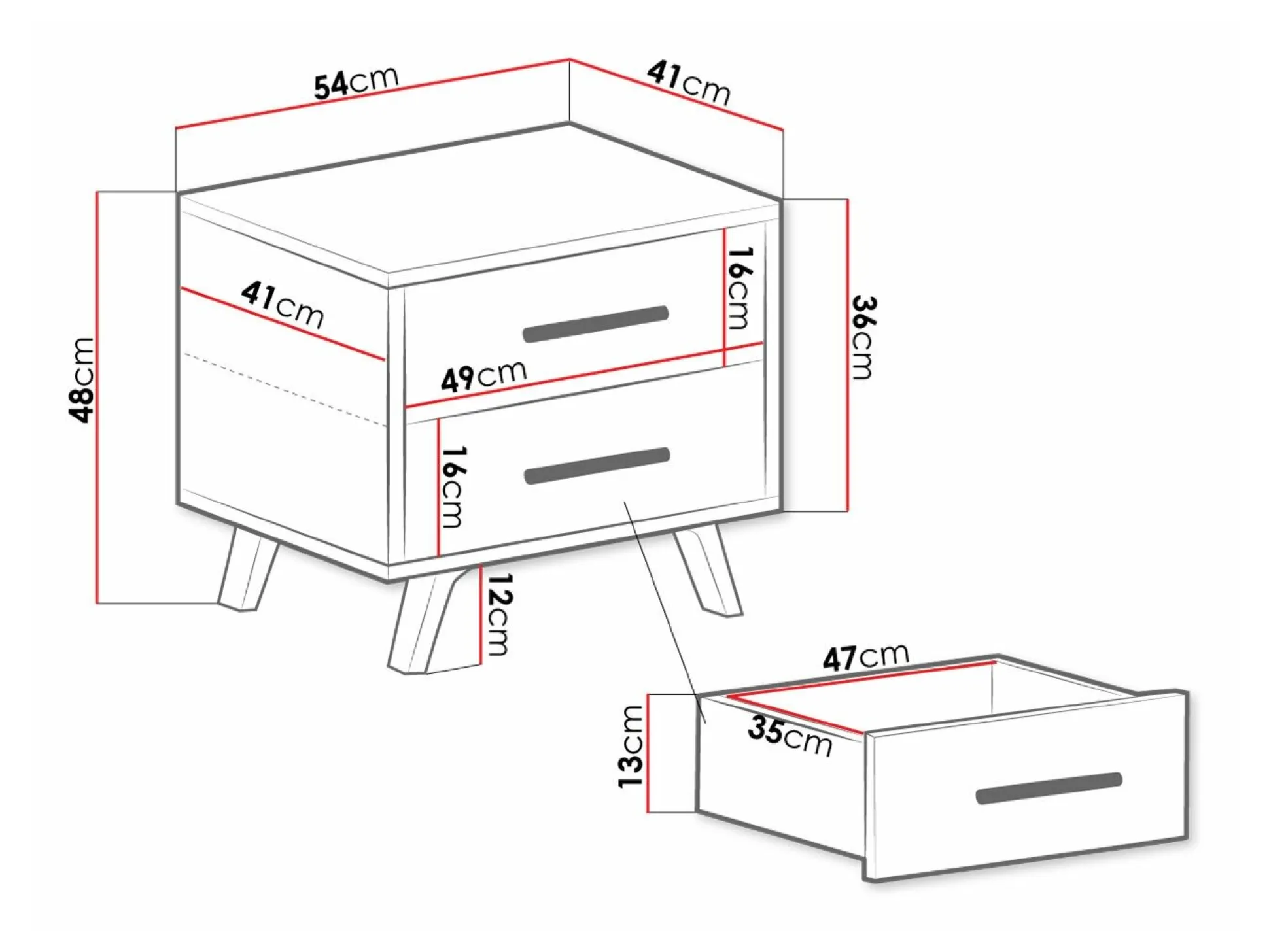 Sengebord Dortivu (Hvid)