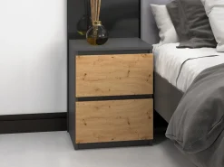 Sengebord Elbvelu 120 (Antracit + Artisan eg)