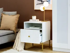 Sengebord Etliva 106 (Hvid + Gylden)