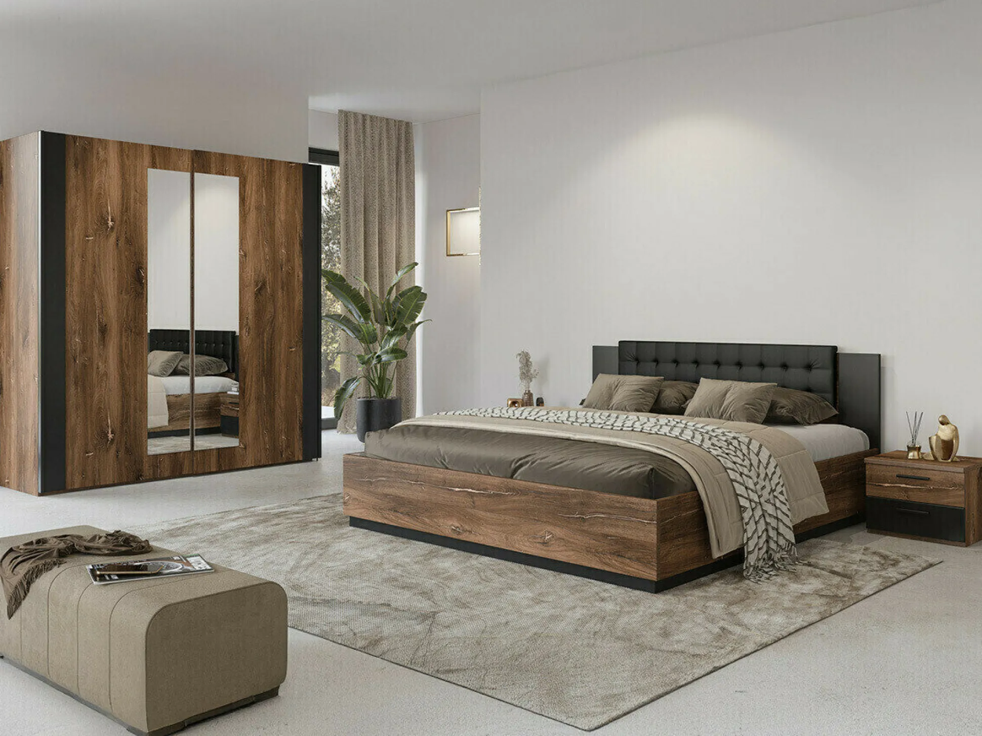 Sengebord Felelie 101 (Tamus Flagstaf egetræ + Kobber)