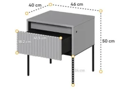 Sengebord Fernolu 111 (Grå + Sort)