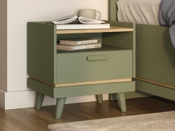 Sengebord Fertalu 102 (Grøn + Egetræ)