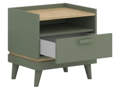 Sengebord Fertalu 102 (Grøn + Egetræ)