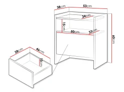 Sengebord Filus (Egetræ)