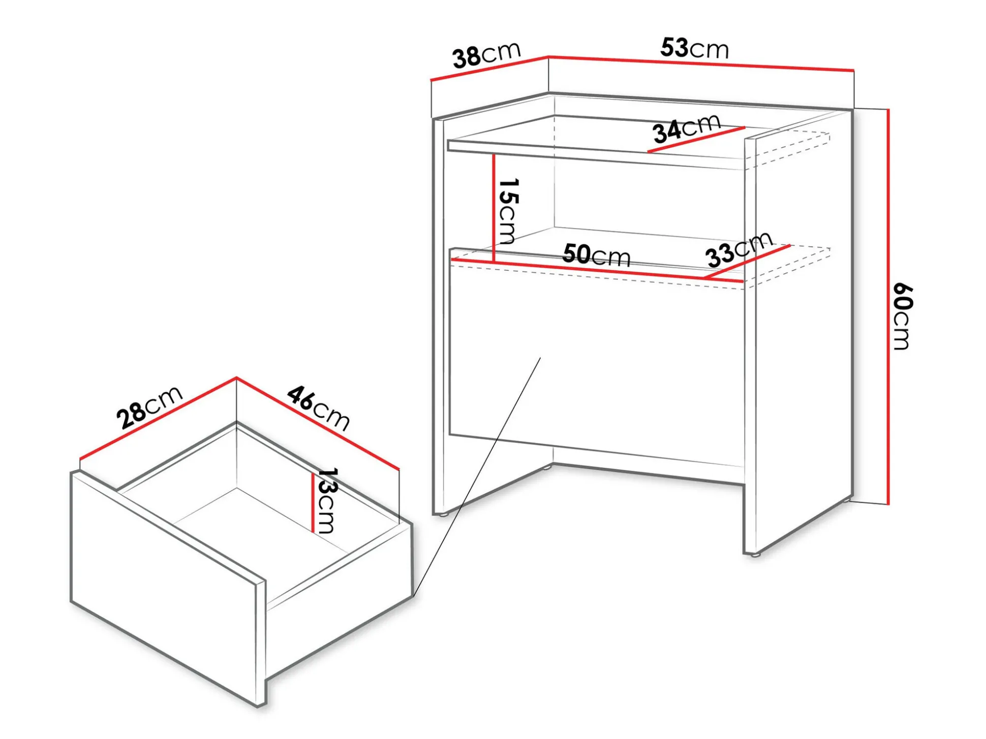 Sengebord Filus (Egetræ)