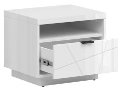 Sengebord Fivale 115 (Glansfuld hvid + Hvid)