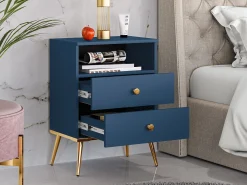 Sengebord Flonovu 111 (Mørkeblå + Gylden)