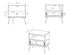 Sengebord Flonovu 105 (Mørkeblå + Gylden)