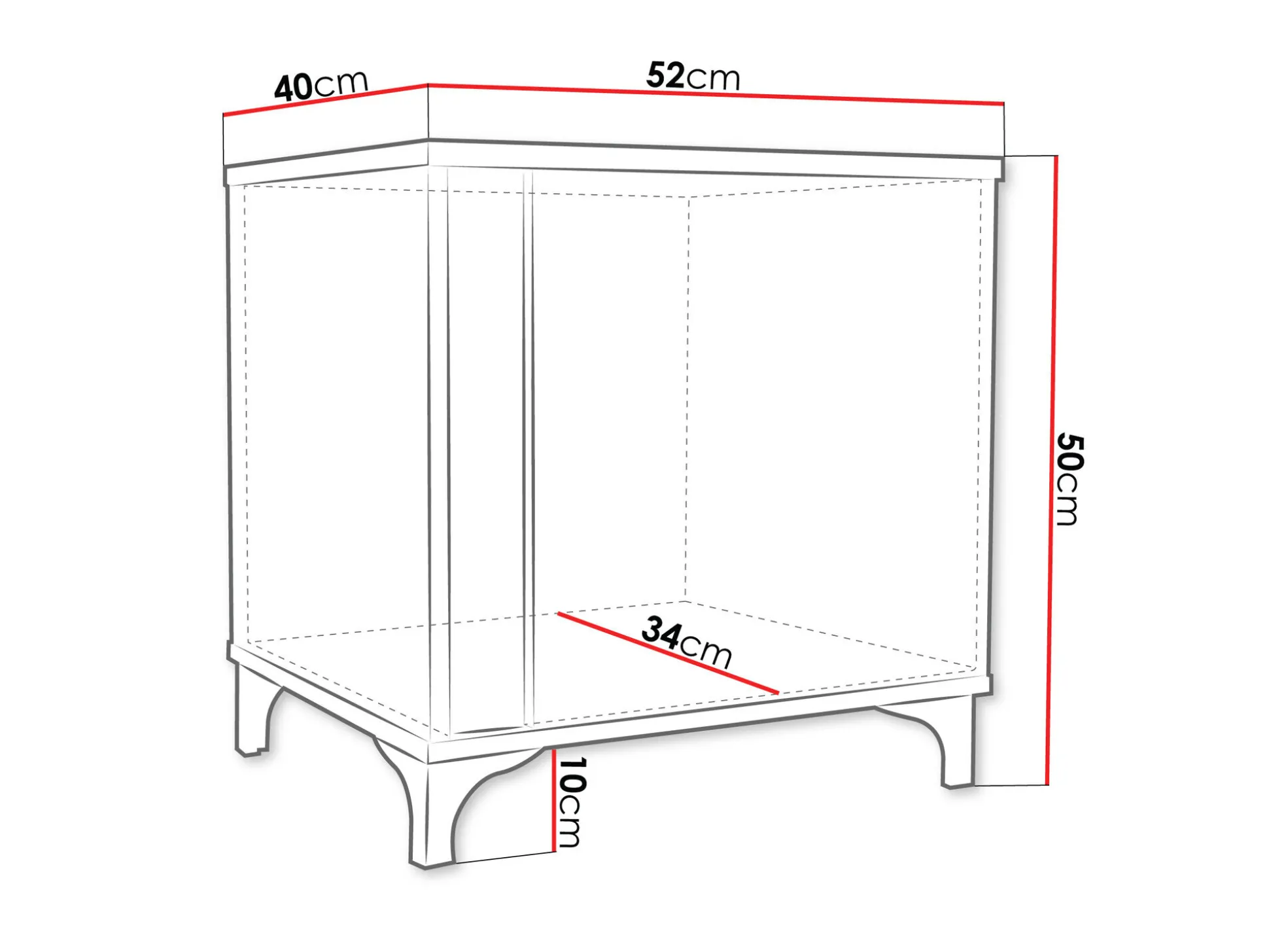 Sengebord Florem (Hvid + Glansfuld hvid + Lyst træ)