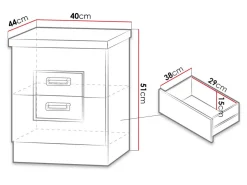 Sengebord Lircava 113 (Lefkas egetræ)