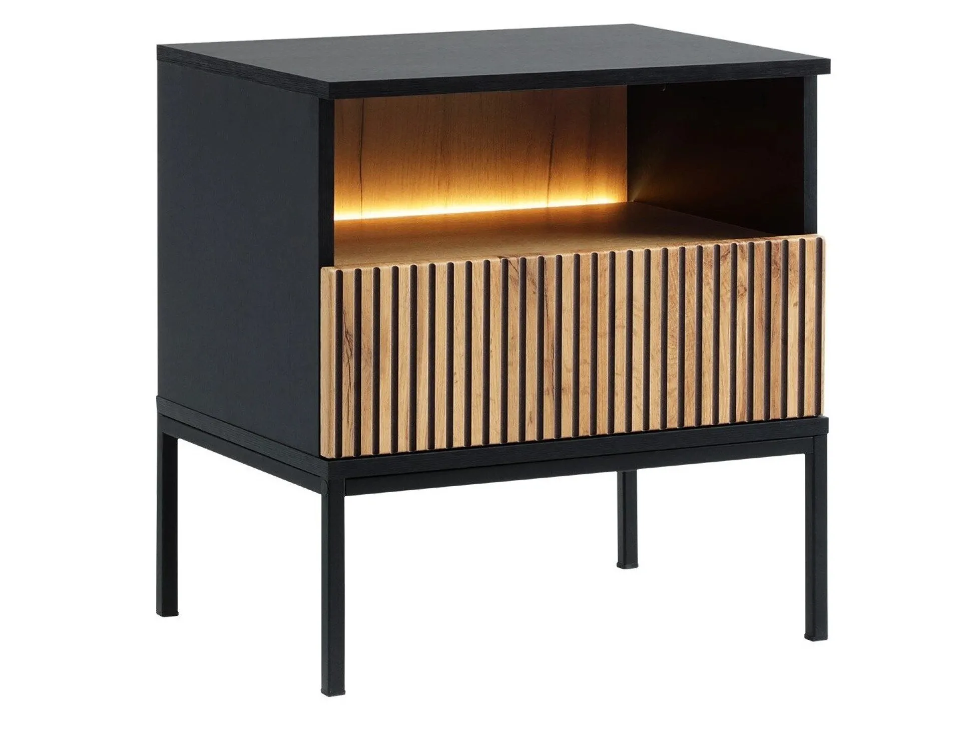 Sengebord Manal (Sort + Wotan eg)