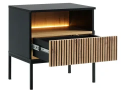 Sengebord Manal (Sort + Wotan eg)