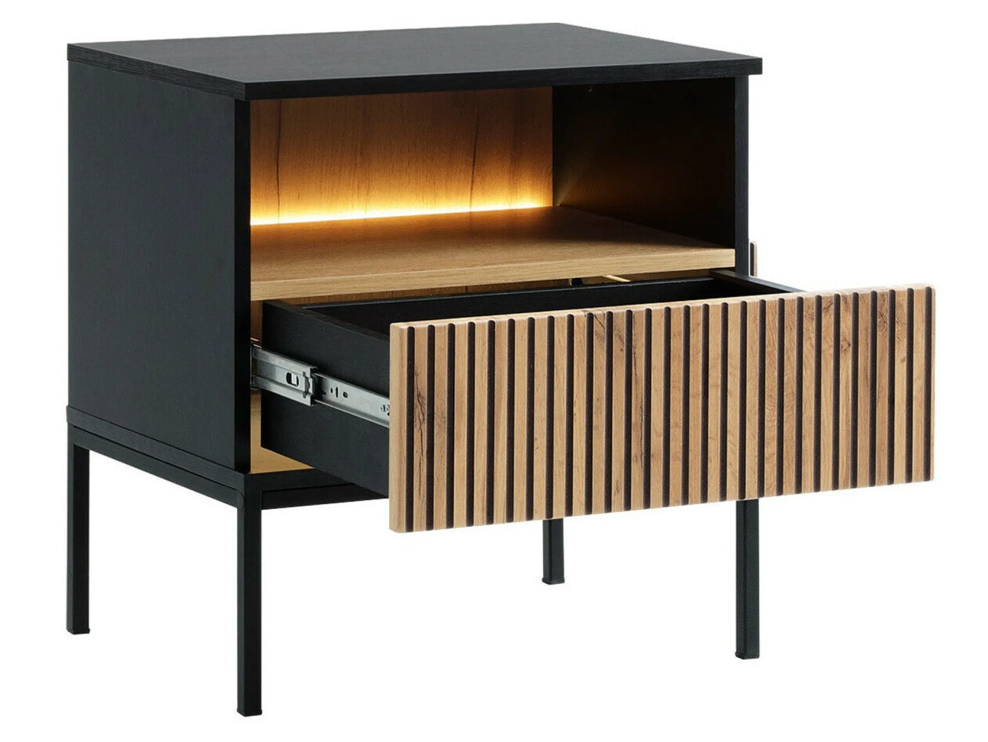 Sengebord Manal (Sort + Wotan eg)