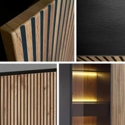 Sengebord Manal (Sort + Wotan eg)