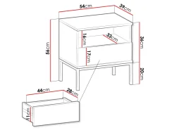 Sengebord Manal (Sort + Wotan eg)