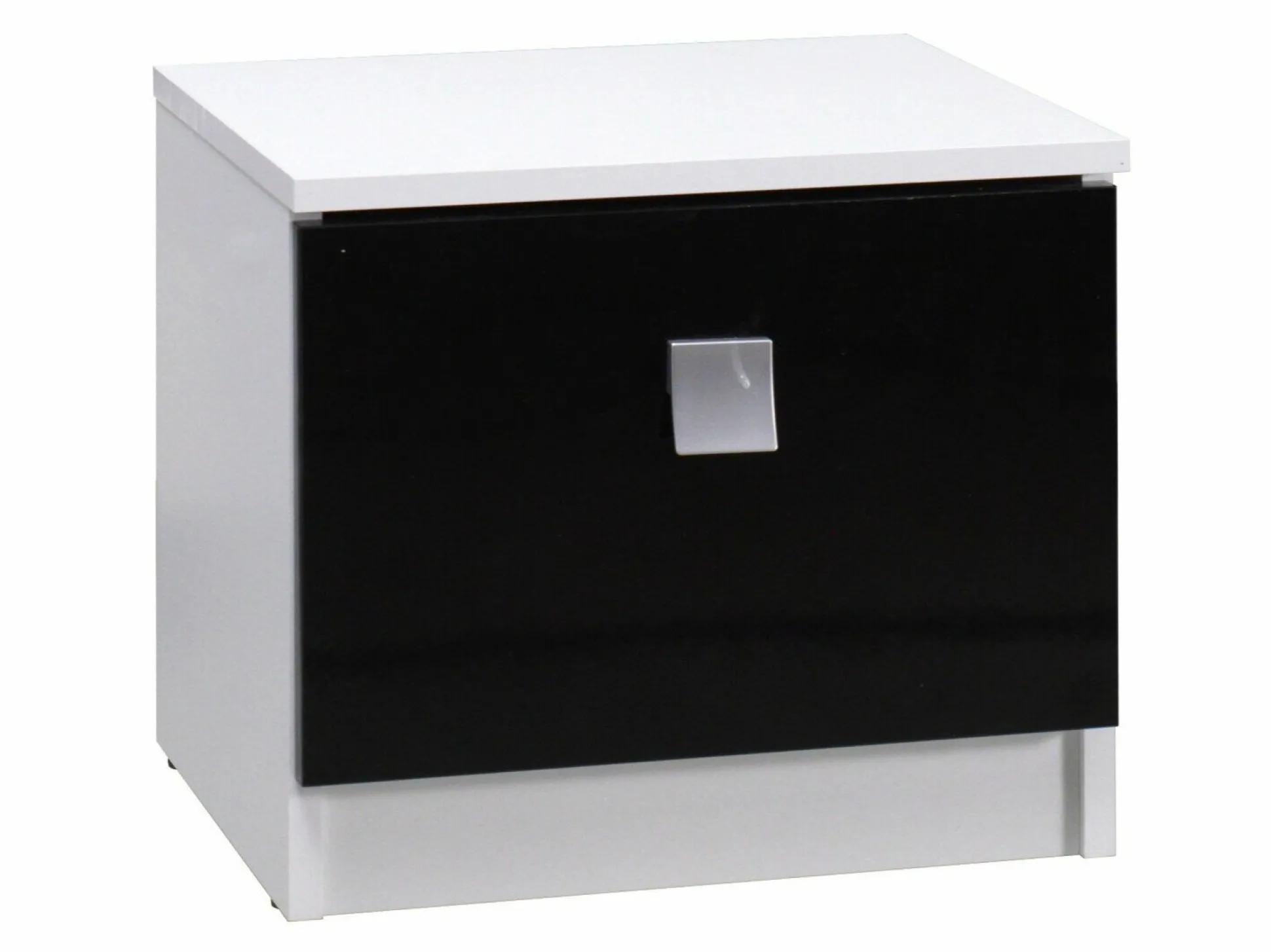 Sengebord Murrieta 111 (Glansfuld hvid + Blank sort)