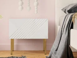 Sengebord Natar (Hvid + Glansfuld hvid)