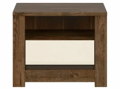 Sengebord Ophevaru 115 (Glossy cream + April egetræ)