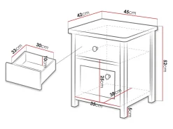 Sengebord Romelbo 138 (Hvid + Egetræ)
