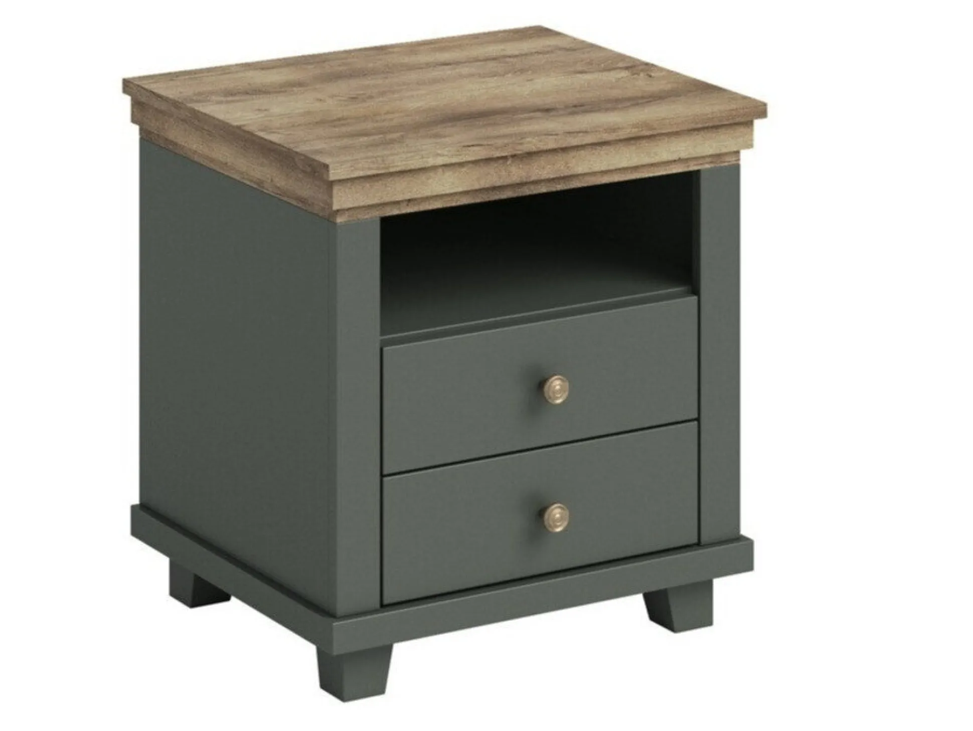 Sengebord Tolnue 117 (Mørkegrøn + Lefkas eg)