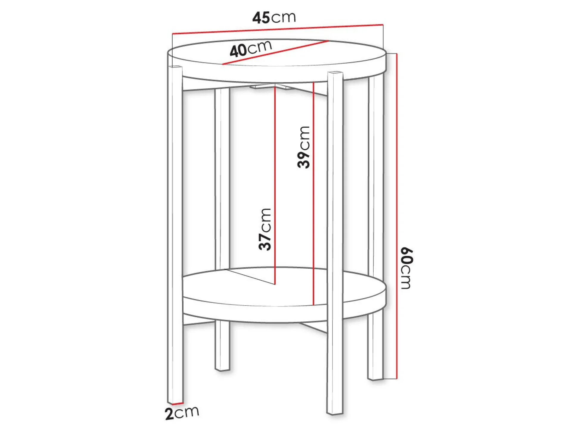 Sidebord Comfivo Cygnus (Brun + Sort)