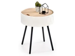 Sidebord Houston 606 (Hvid + Lyst træ + Sort)