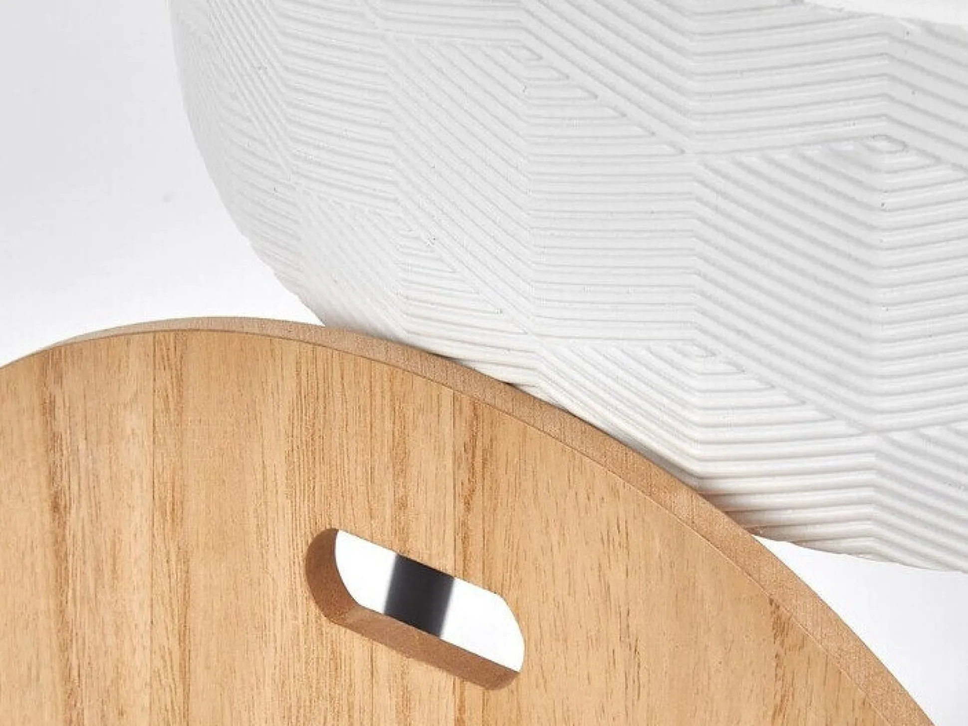 Sidebord Houston 606 (Hvid + Lyst træ + Sort)