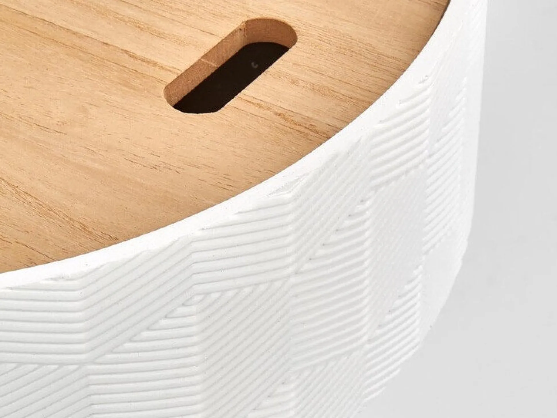 Sidebord Houston 606 (Hvid + Lyst træ + Sort)