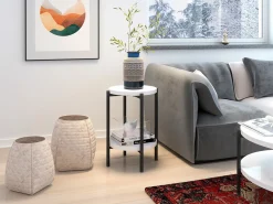 Sidebord Providence 179 (Glansfuld hvid + Sort)