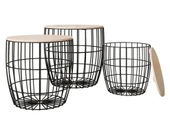 Sidebordesæt Aedifis (Sort + Lyst træ)