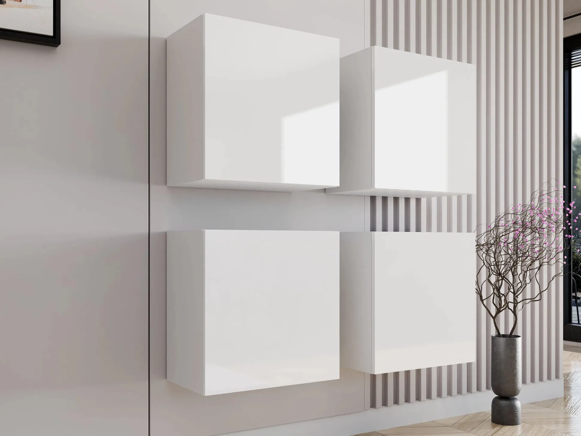 Skabssæt Vilrin (Hvid + Glansfuld hvid)