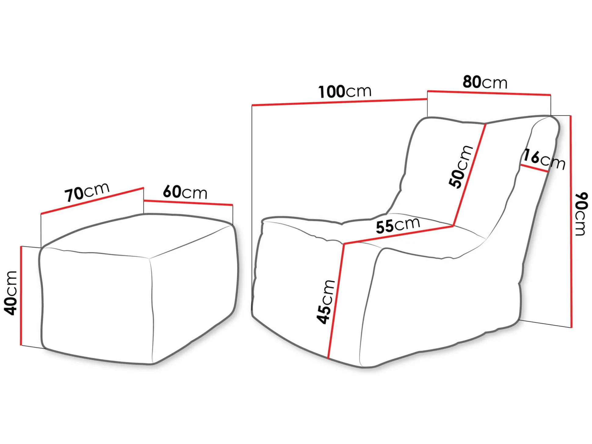 Sækkestol Passeral II (Poso 100)