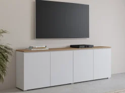 Skænk Baletu 105 (Hvid + Egetræ)