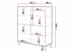 Skænk Charlotte 179 (Hvid + Glansfuld hvid)