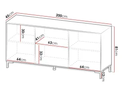 Skænk Charlotte 158 (Hvid + Hvid marmor)
