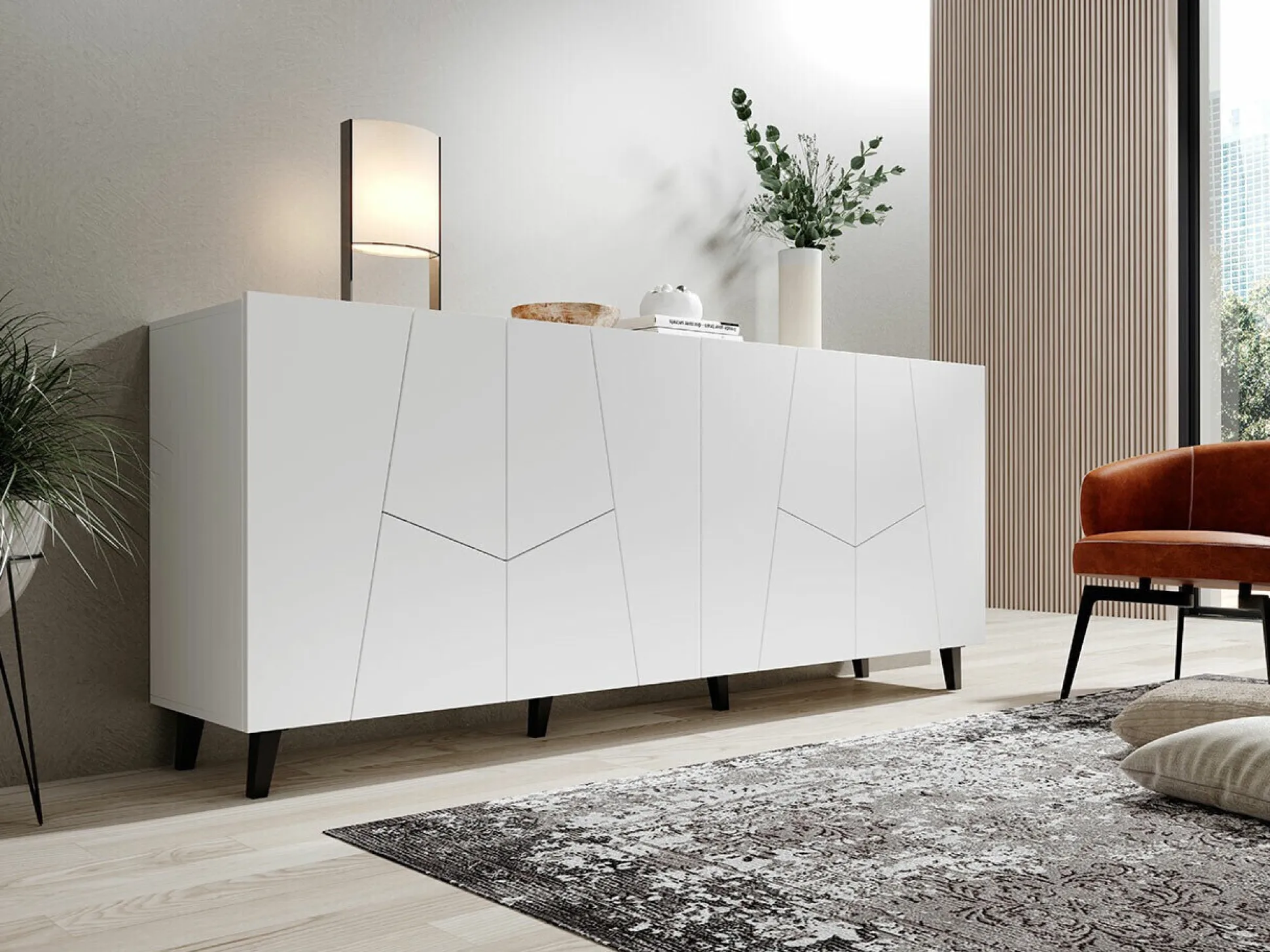 Skænk Charlotte 180 (Hvid + Sort)