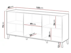 Skænk Charlotte 140 (Sort)