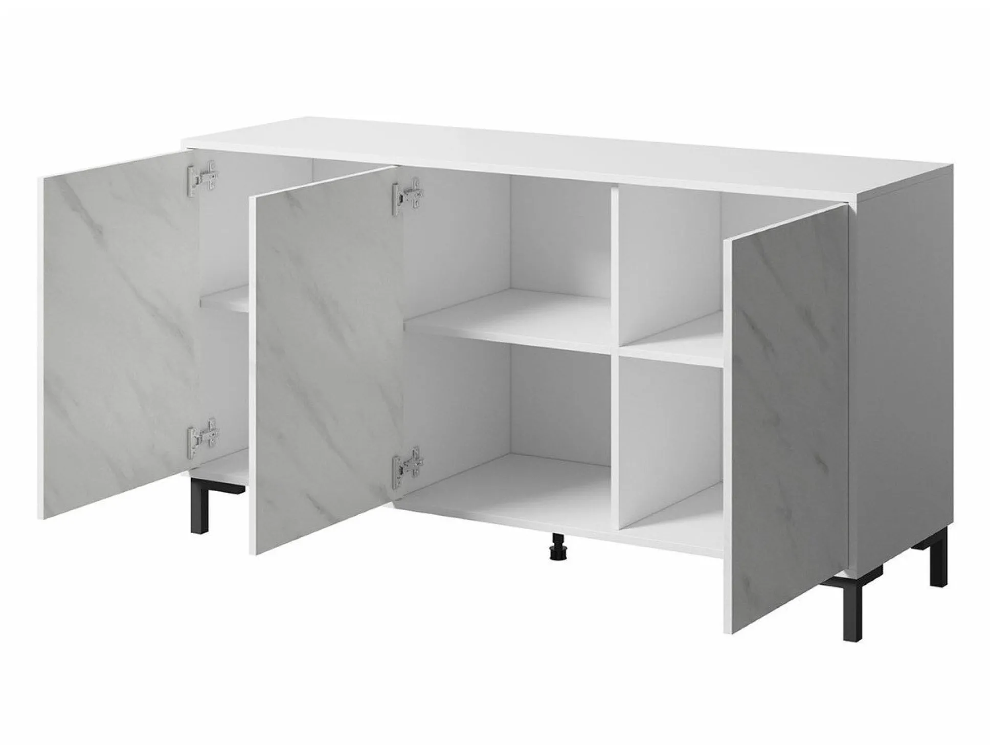 Skænk Charlotte 159 (Sort + Sort marmor)