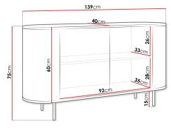 Skænk Comfivo Livtena (Sort marmor + Sort)