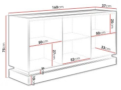 Skænk Comfivo Tilia I (Sort + Egetræ)