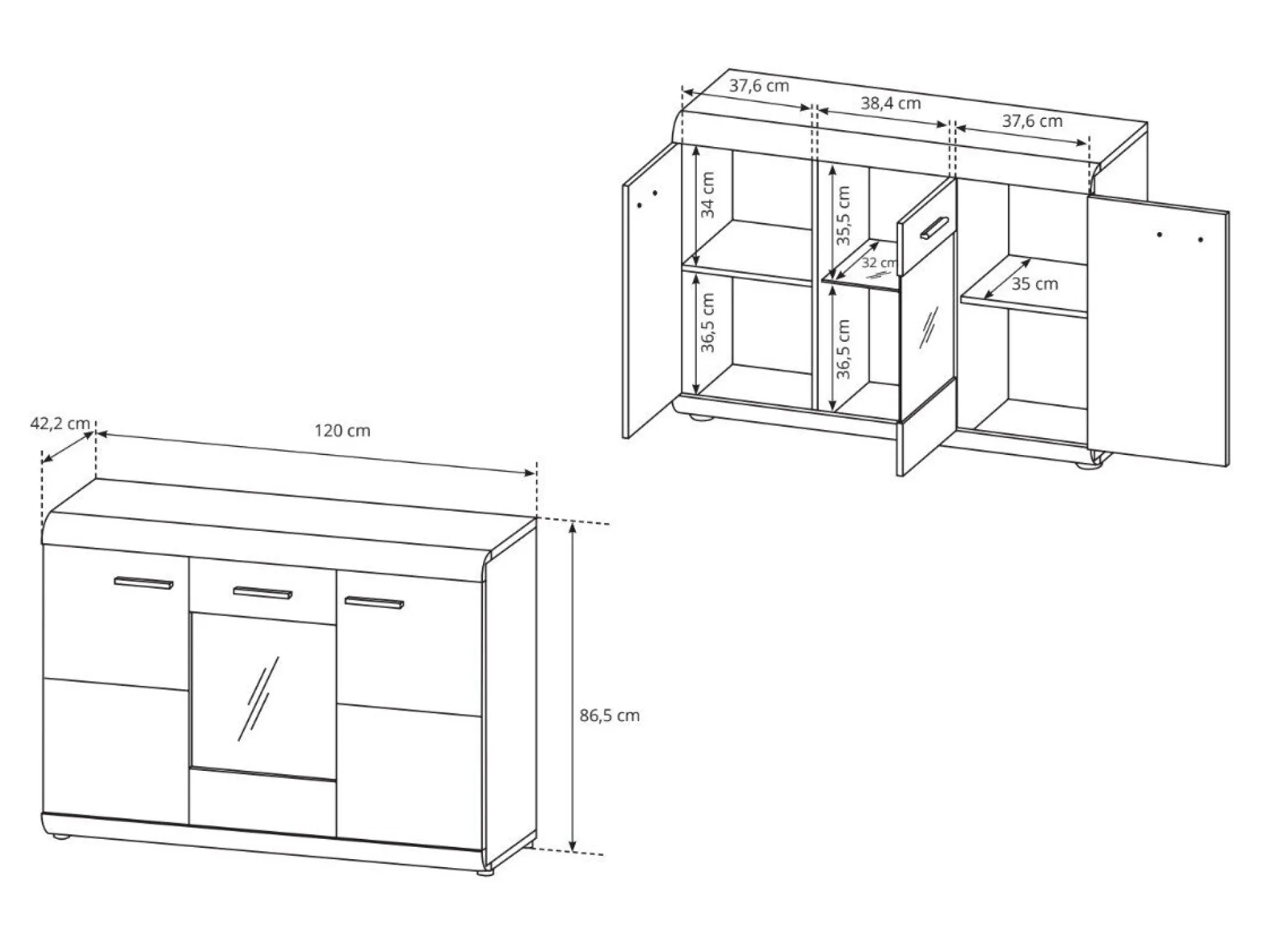 Skænk Evarleve 100 (Sonoma eg)