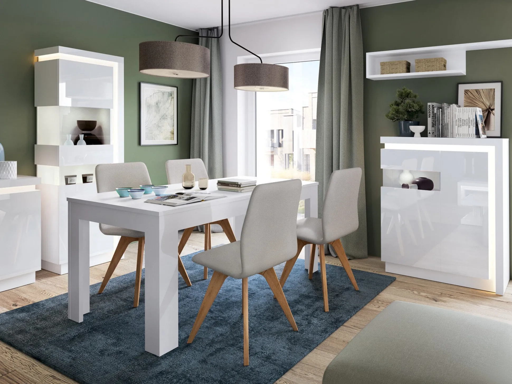 Skænk Feldeli 112 (Hvid + Glansfuld hvid)