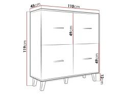 Skænk Larfloi 105 (Hvid + Sonoma eg)