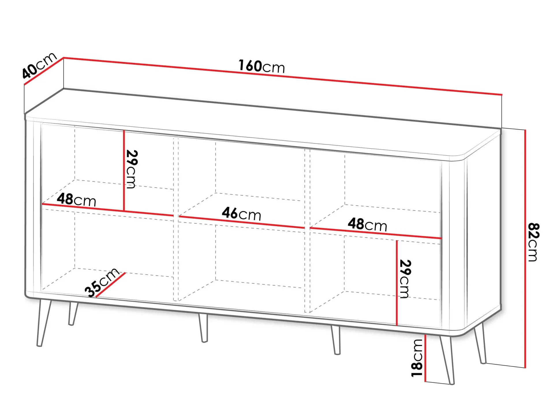 Skænk Lufela 106 (Kashmir + Grå marmor)