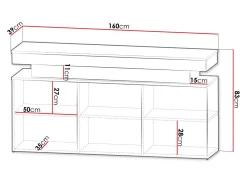 Skænk Monfero (Hvid + Glansfuld hvid)