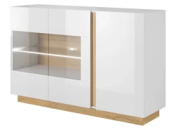 Skænk Novbela 105 (Hvid + Glansfuld hvid + Grandson eg)