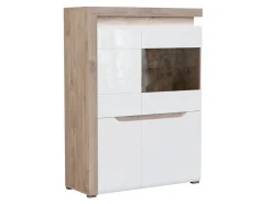 Skænk Revelmi 104 (Egetræ + Glansfuld hvid)