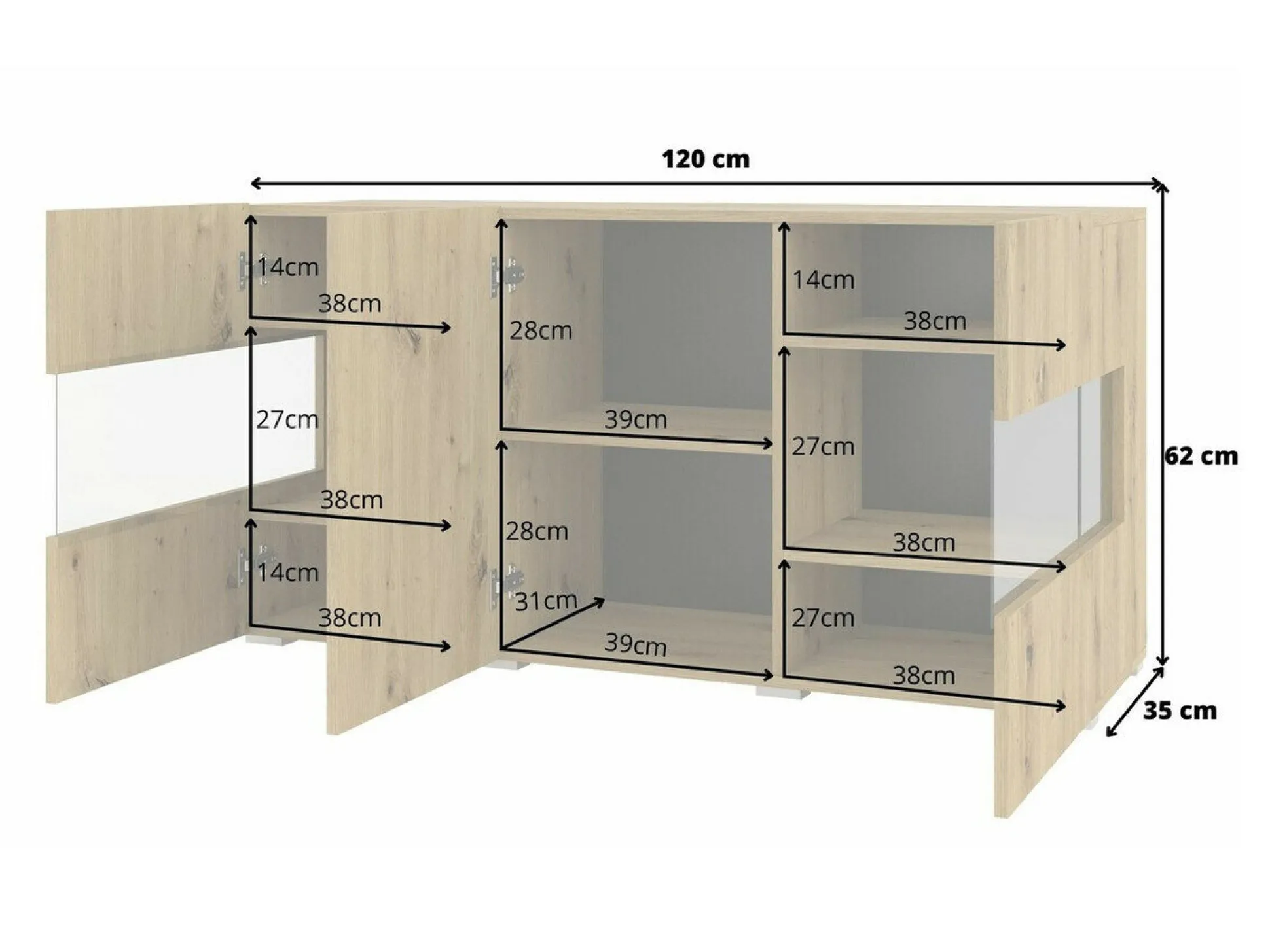 Skænk Revmiru 102 (Hvid + Wotan eg)