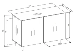Skænk Romseru 100 (Blå + Artisan eg)