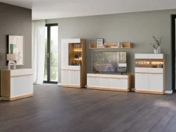 Skænk Teselbu 105 (Hvid + Egetræ)